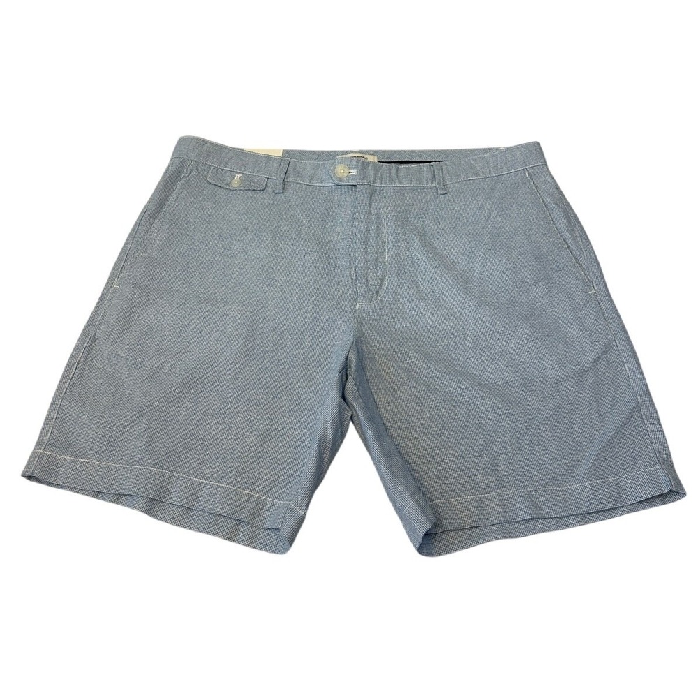 Banana Republic Men's Linen Blend Shorts Blue White Textured Casual Size 36 NWT